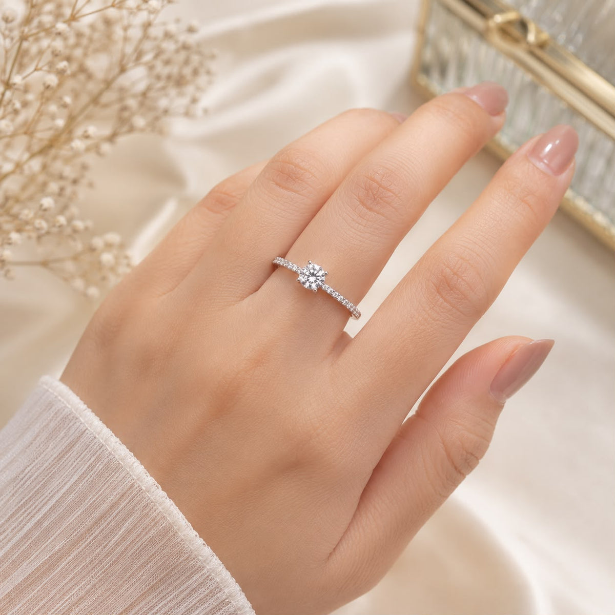 Sparkling round white stone