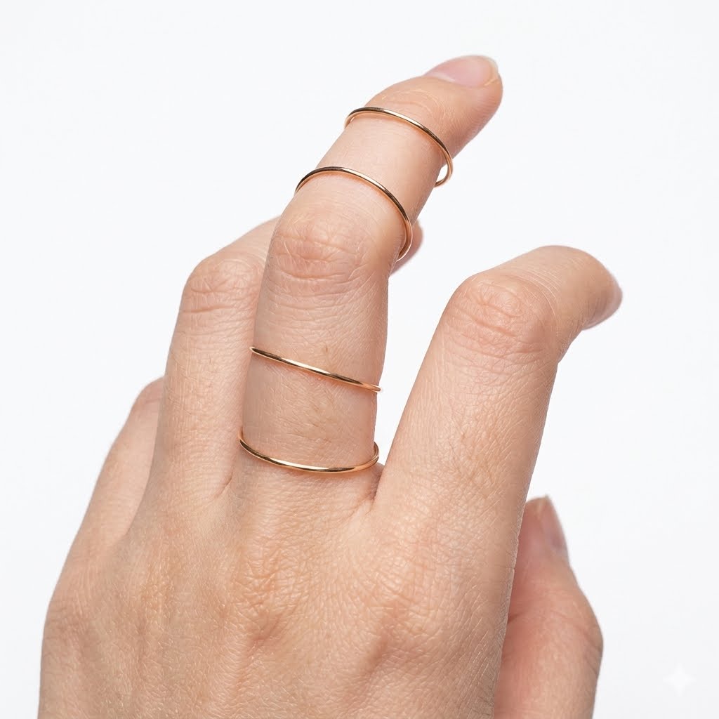 Minimalist Gold Tone Stacking Rings