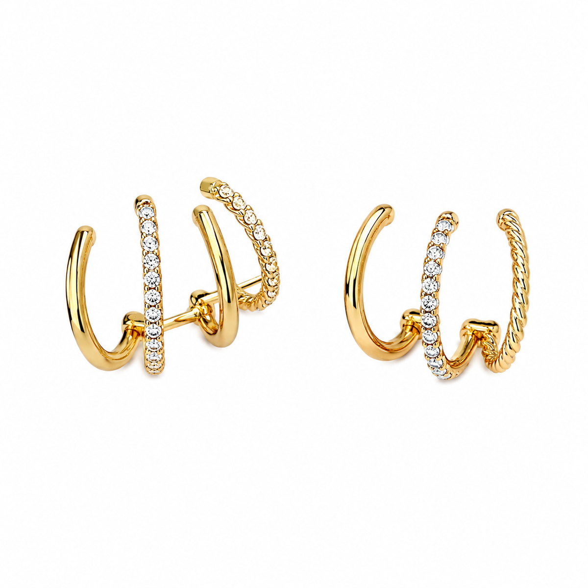 Crystal Multi Hoop Earrings