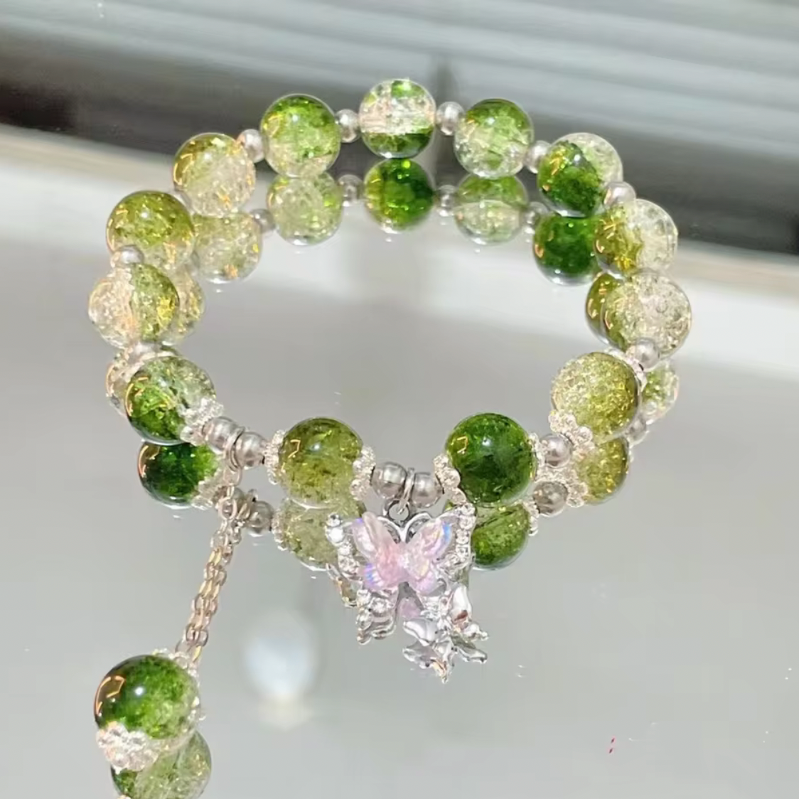 Crystal Colourful Glass Beads Bracelet