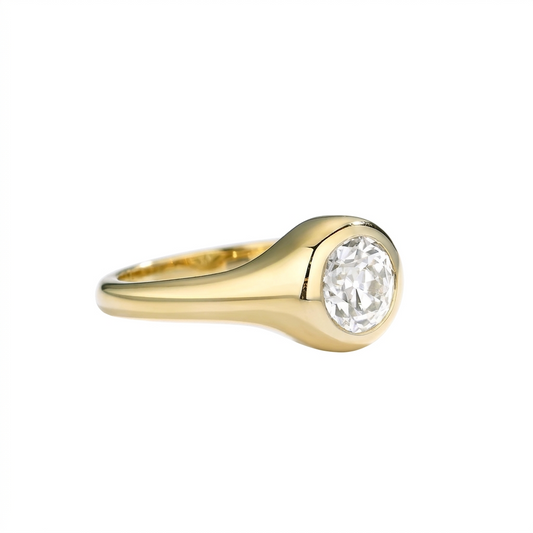 Gold Bezel Set Diamond Ring