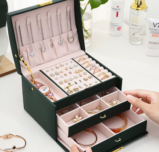 Three-layer jewellery box