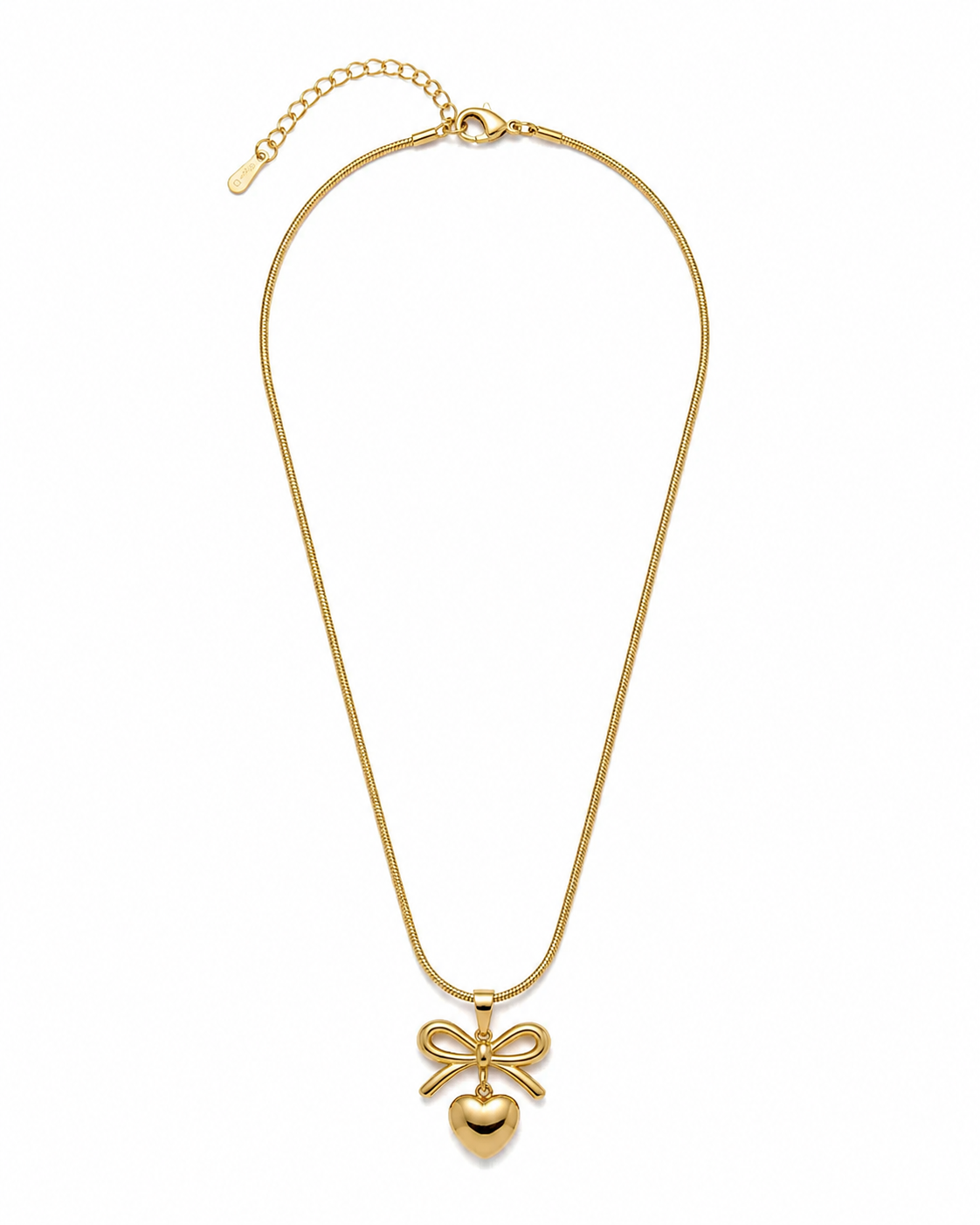 Bow Heart Pendant Necklace