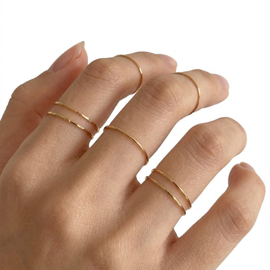 Minimalist Gold Tone Stacking Rings